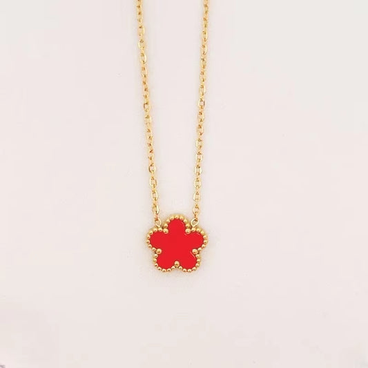 New Trendy Luxury Five Leaf Flower Pendant Necklace Jewelry Earrings for Women Gift Fashion Stainless Steel Clover Bracelets